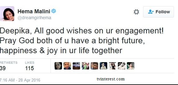 Hema Malini congrats Deepika for her engagement |Silly mistake by Hema Malini