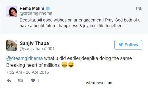 Hema Malini congrats Deepika for her engagement |Silly mistake by Hema Malini